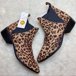 NWT A New Day Cheetah Print Point Toe Booties 9.5